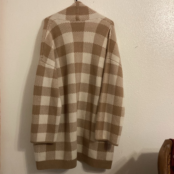 Plaid Open Front Cardigan Sweater - Picture 6 of 12